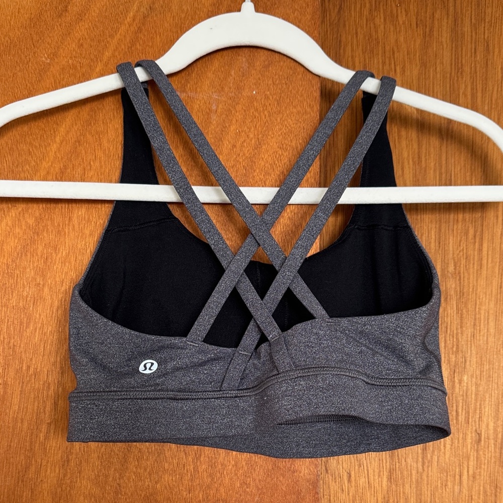 lululemon athletica Charcoal Gray Cross-Back Sports Bra